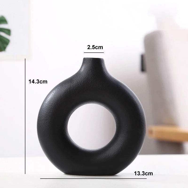 Nordic Circular Hollow Ceramic Vase