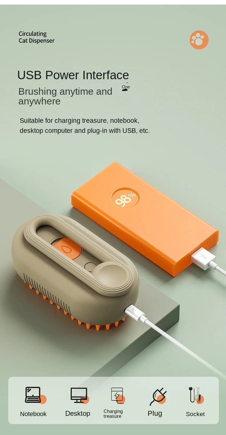 3-in-1 Electric Steamy Pet Brush