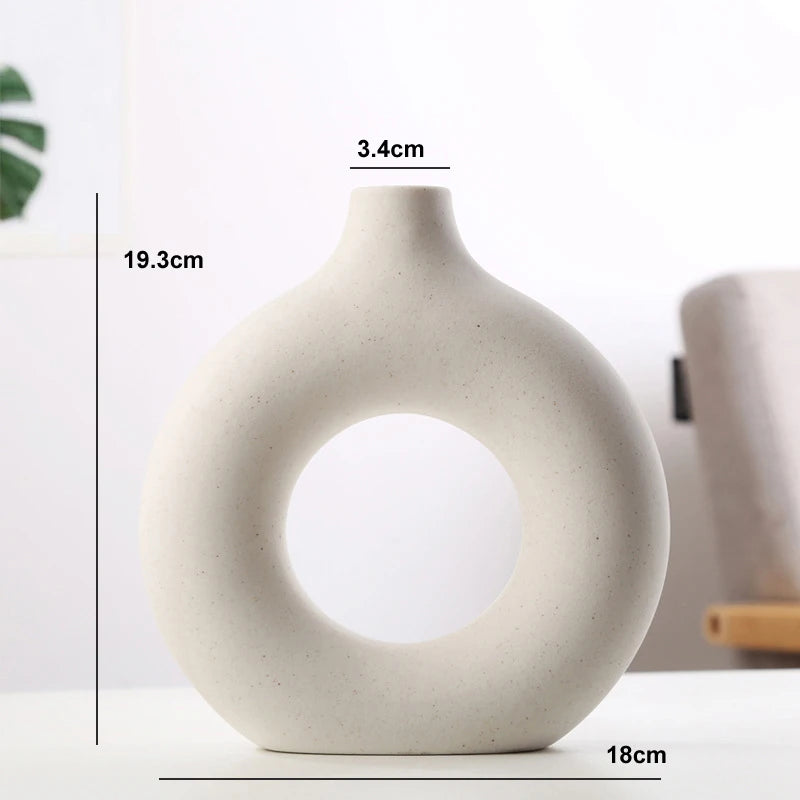 Nordic Circular Hollow Ceramic Vase