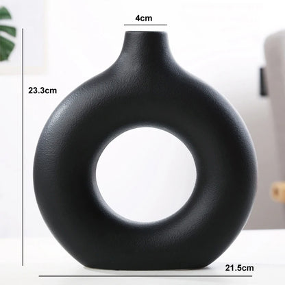 Nordic Circular Hollow Ceramic Vase