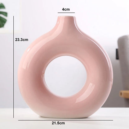Nordic Circular Hollow Ceramic Vase