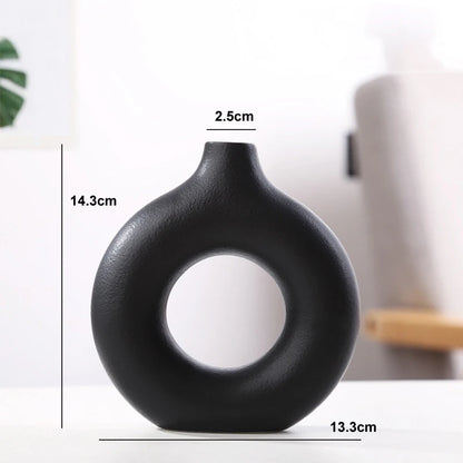 Nordic Circular Hollow Ceramic Vase