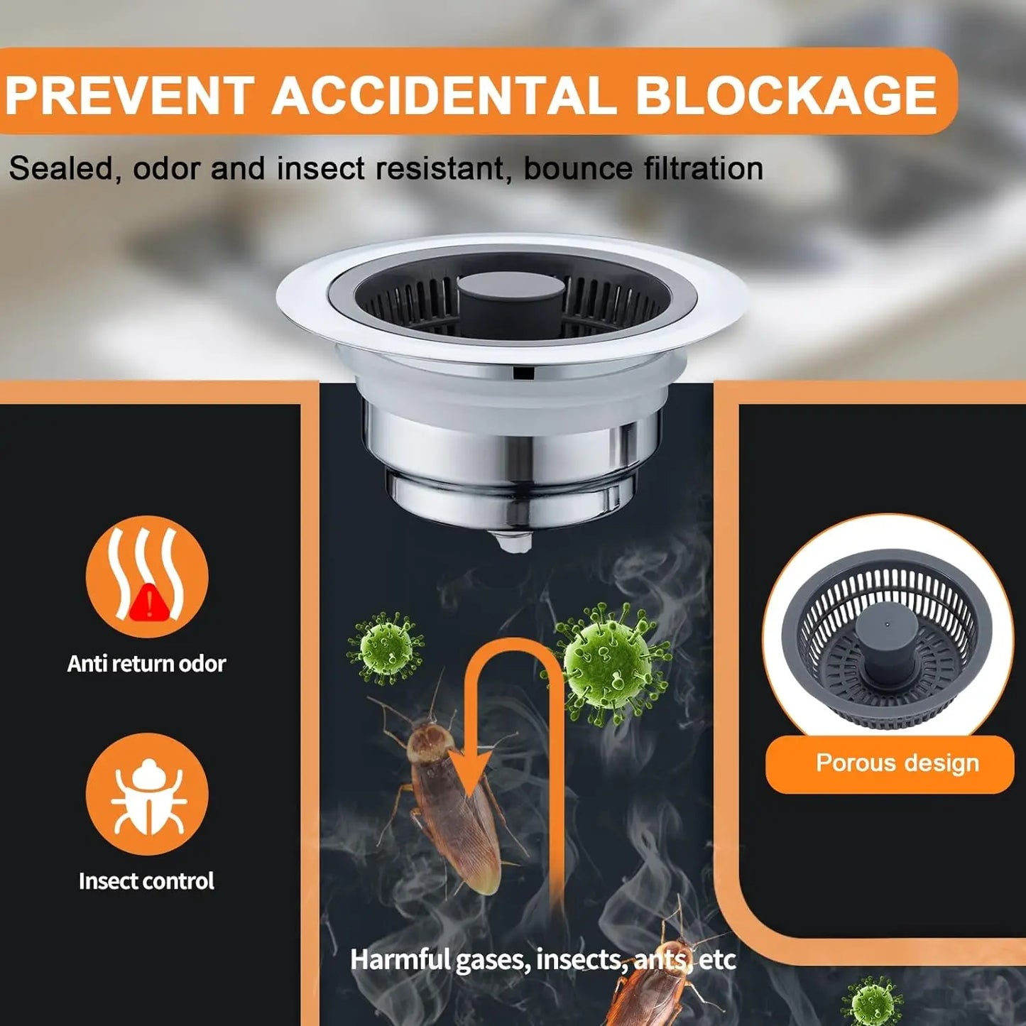 Anti-Odour Sink Filter