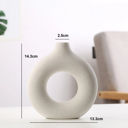 Nordic Circular Hollow Ceramic Vase