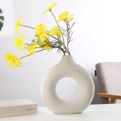Nordic Circular Hollow Ceramic Vase