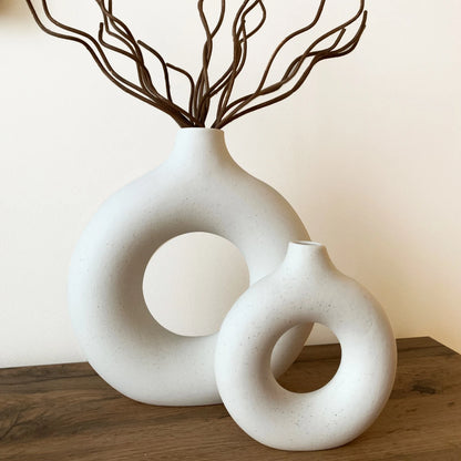 Nordic Circular Hollow Ceramic Vase