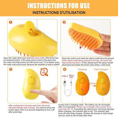 Electric Steamy Pet Brush