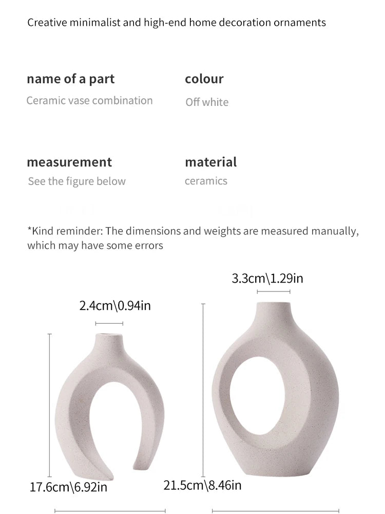 European White Ceramic Vase Set