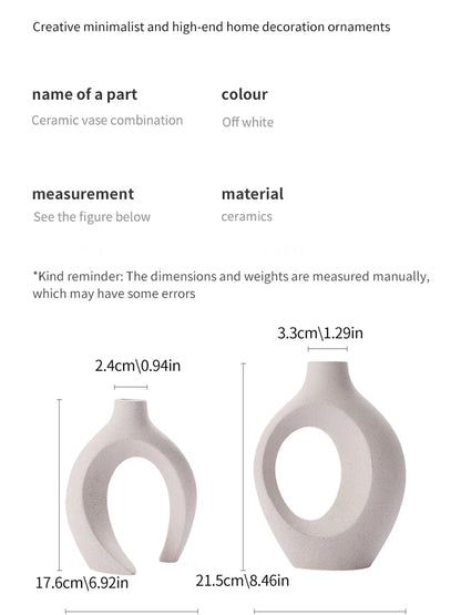 European White Ceramic Vase Set