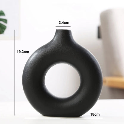Nordic Circular Hollow Ceramic Vase